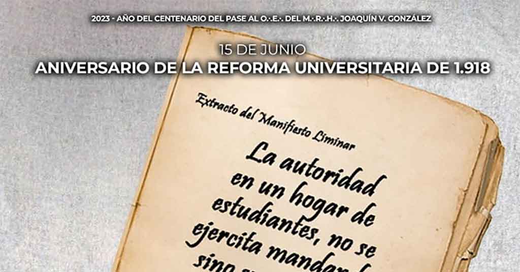 Lee más sobre el artículo Nuevo aniversario de la Reforma Universitaria de 1918