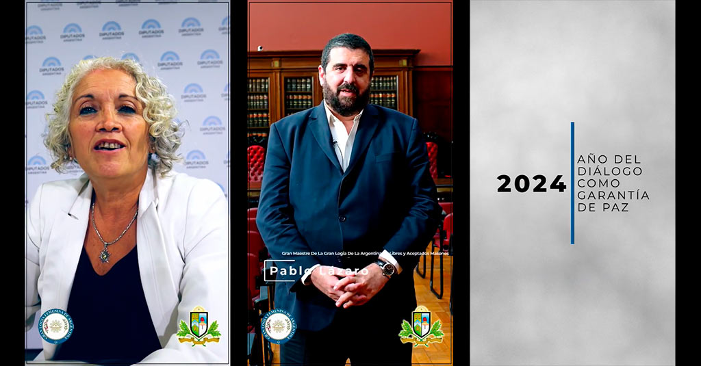 Mensaje del Gran Maestre de la Masonería Argentina, Pablo Lázaro y de la Gran Maestra de la Gran Logia Femenina, María Elena Castillo, en ocasión de recordar los 48 años del golpe de Estado del 24 de marzo de 1.976