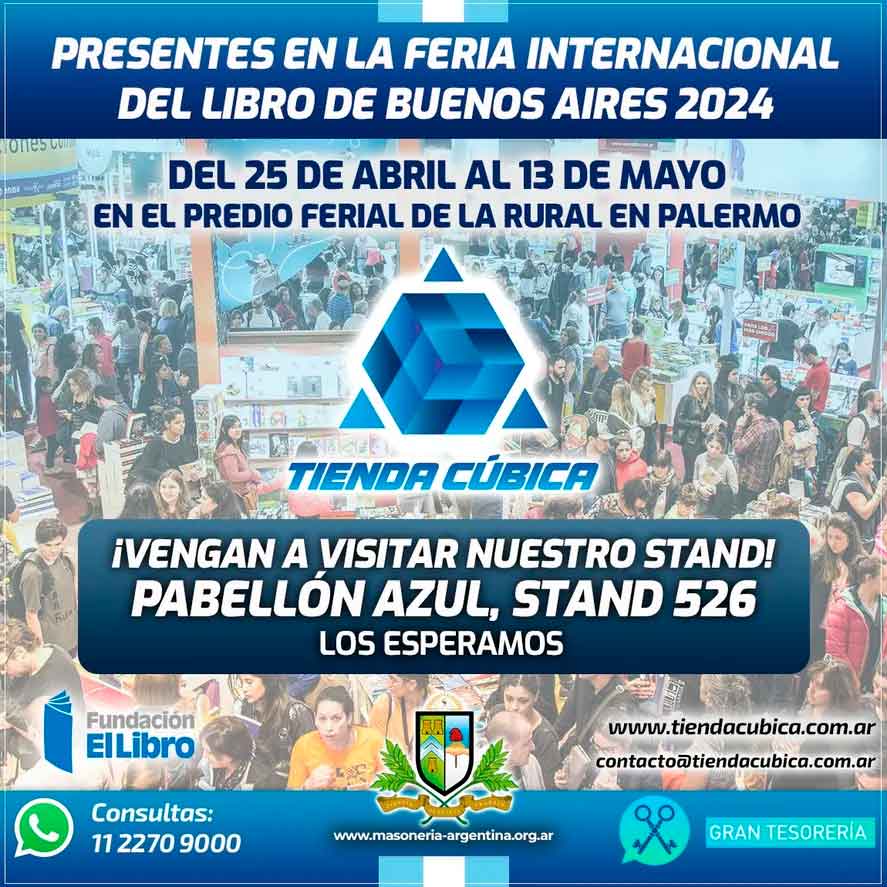 Por primera vez, la masonería de La Plata y de la Argentina estarán presentes en la Feria del Libro